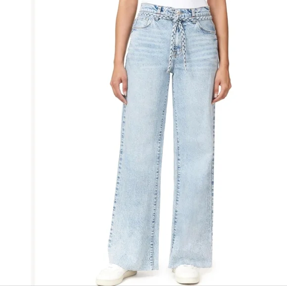 Kensie "The Carla" High-Rise Wide Leg Jeans w/ Removable Braided Belt | Size 2/2 - Picture 16 of 16